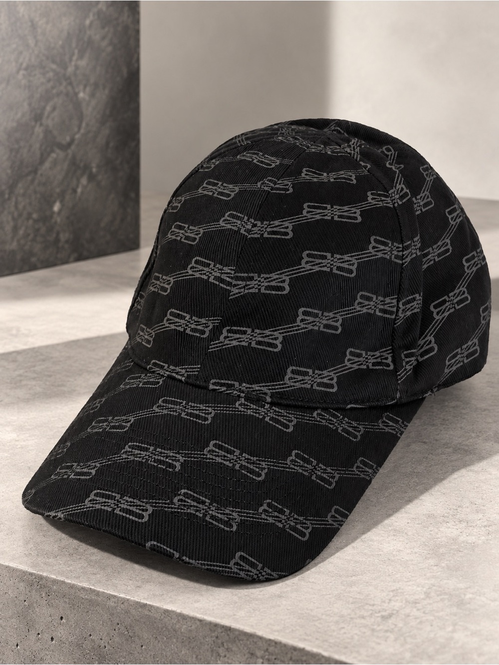 BALENCIAGA Monogram Baseball Cap in Black NWT